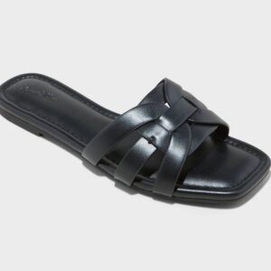 A new Day Women's Black Slide Sandals